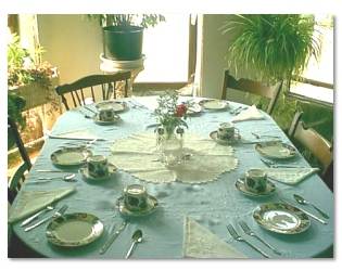 Our delightful place settings are unique to each dining room table